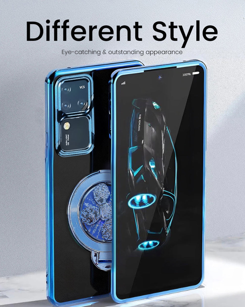 Vivo V30 Pro 5G Electroplating Reflective Fidget Rotating Back Case