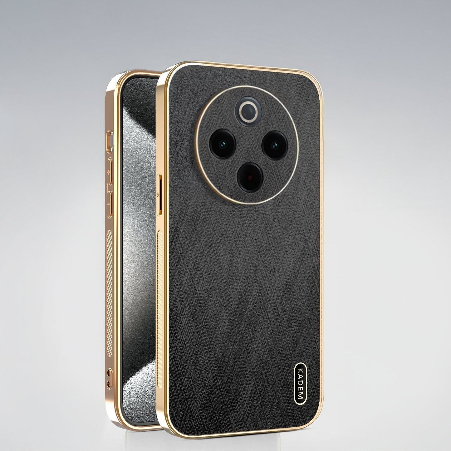 Vivo T4 5G Premium Electroplated Frame Gold Thread Pattern Soft Case