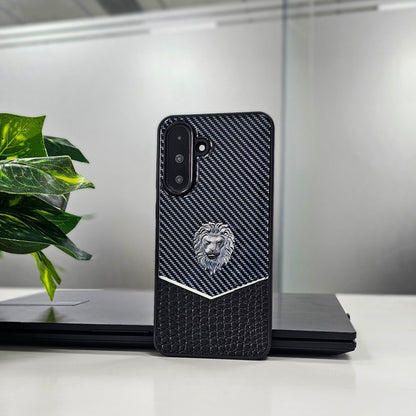 Samsung Galaxy A36 5G Luxury Lion Pattern Leather And Liquid Silicone Case