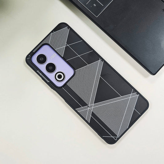 Oppo A3 5G Triangle Pattern Matte Back Shockproof Case