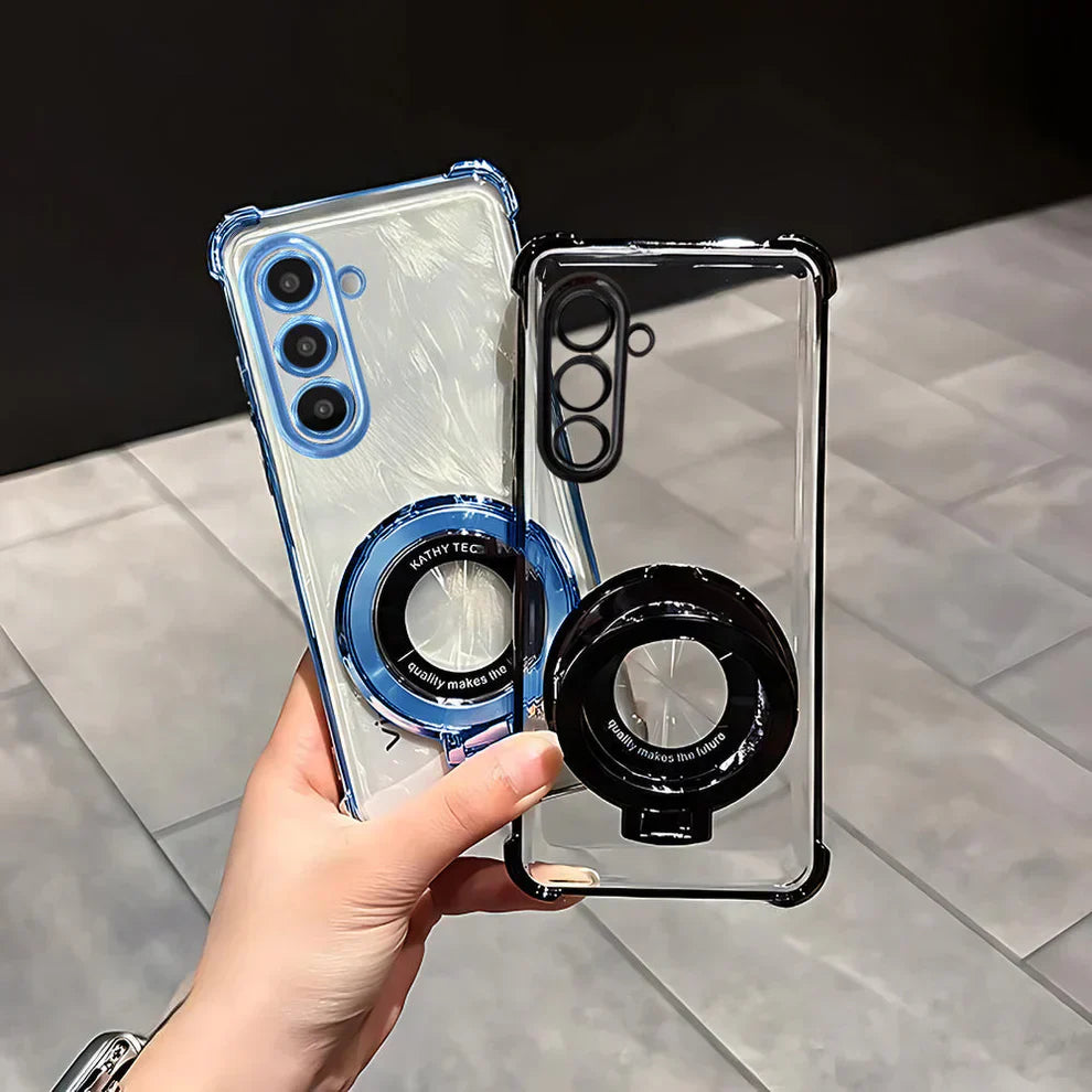 Samsung Galaxy A15 5G Original Luxury Magnifier Ring Stand Shockproof Airbags Corner Case