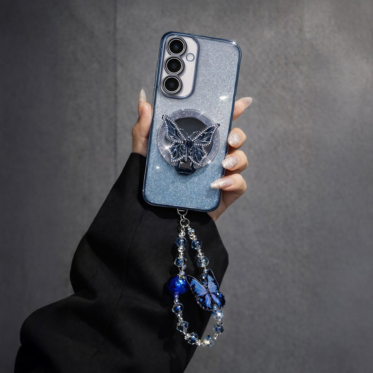 Samsung Galaxy A35 5G Stunning Shimmer Electroplating Butterfly Stand Charm Case