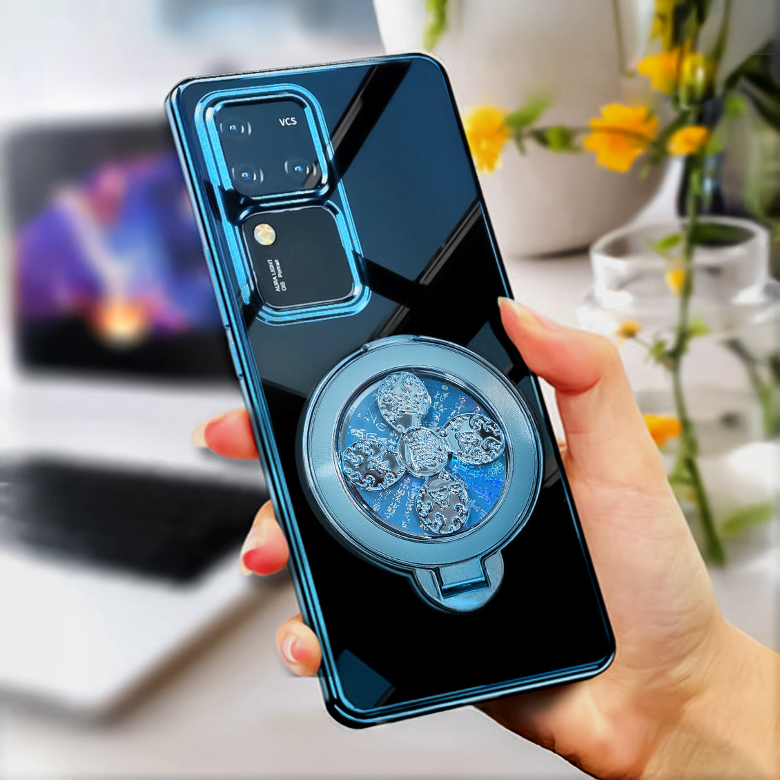 Vivo V30 Pro 5G Electroplating Reflective Fidget Rotating Back Case