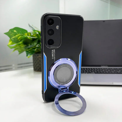 Samsung Galaxy A35 5G Original Luxury Aluminium Metal Magnifier Ring Stand Case