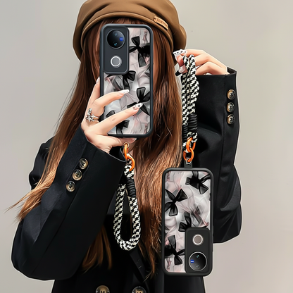 Vivo V50 5G Elegant Bowknot with Wrist Strap Phone Case