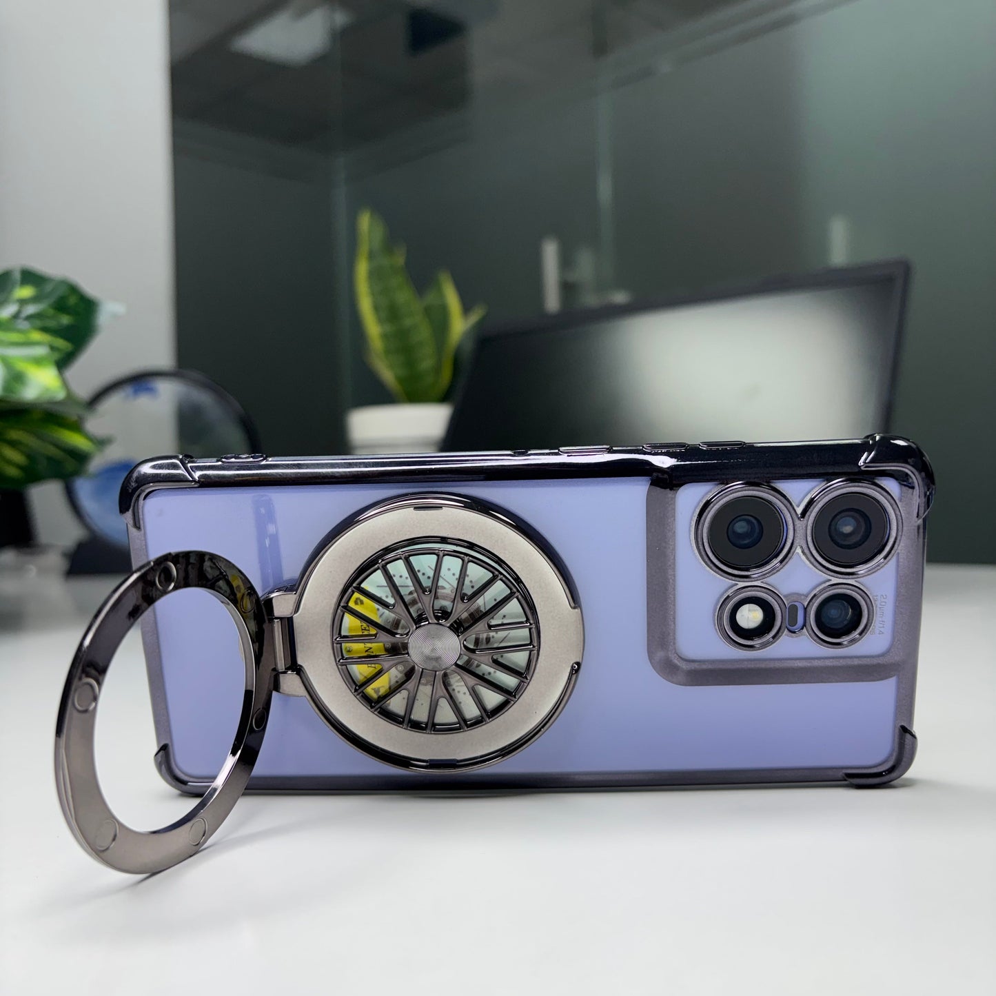 Motorola Edge 50 Pro 5G Premium Stress Buster Wheel Rotating Shockproof Airbags Case