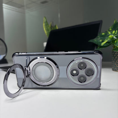 Oppo F27 Pro+ 5G Original Luxury Magnifier Ring Stand Shockproof Airbags Corner Case