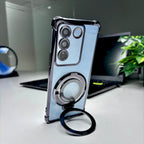 Vivo Y200 5G Original Luxury Magnifier Ring Stand Shockproof Airbags Corner Case