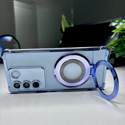 Vivo V27 5G Original Luxury Magnifier Ring Stand Shockproof Airbags Corner Case