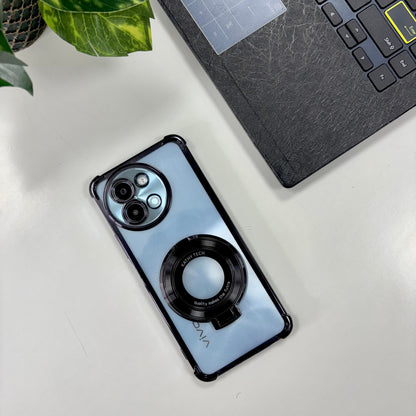Vivo Y58 5G Original Luxury Magnifier Ring Stand Shockproof Airbags Corner Case