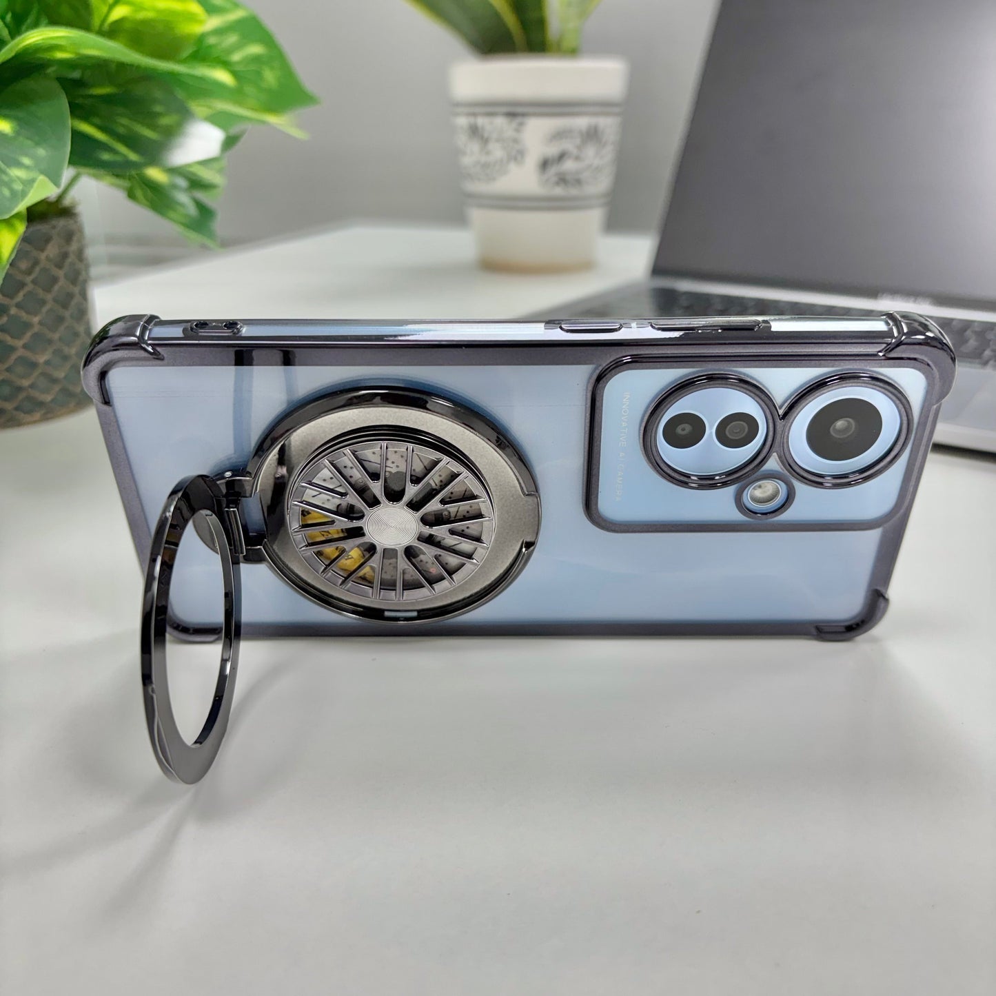 Oppo F25 Pro 5G Premium Stress Buster Wheel Rotating Shockproof Airbags Case