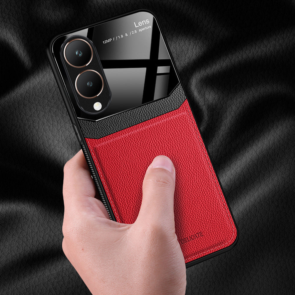 Vivo Y28 5G Premium Leather Lens Protective Case