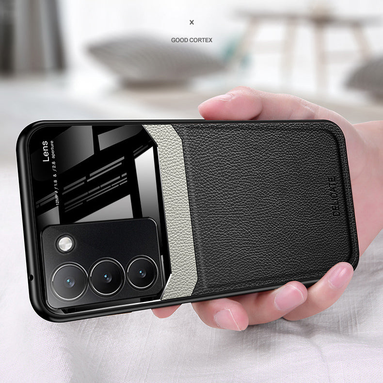 Vivo Y200e 5G Premium Leather Lens Protective Case