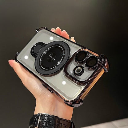 Oppo A5 Pro 5G Luxury Four Corner Invincible Bracket Ring Stand Case