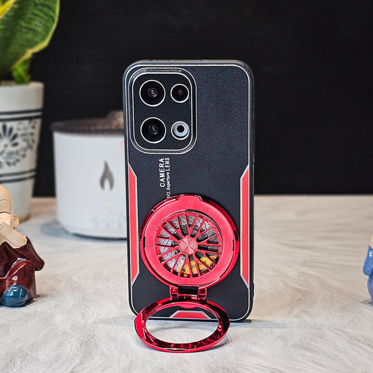 Oppo Reno 13 5G Stress Buster Wheel Aluminium Metal Scratch Resistant Back Case