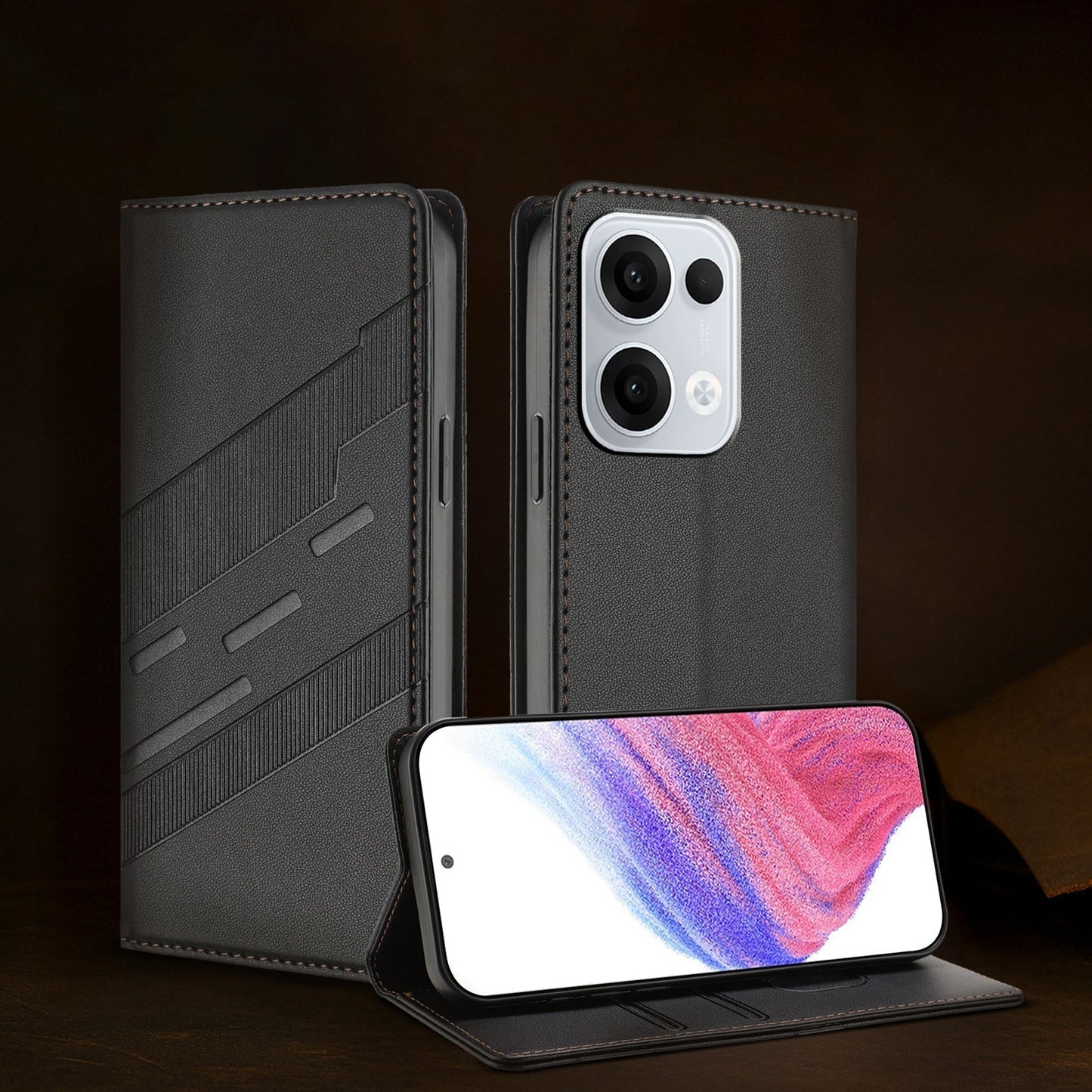 Retro embossed wallet flip case for Oppo Reno13 5G