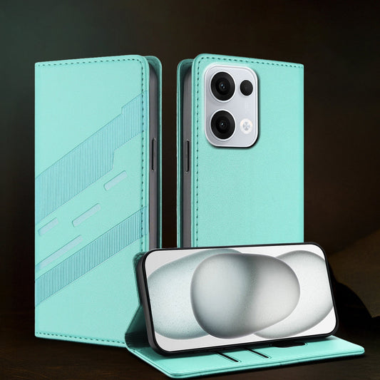 Elegant embossed leather wallet cover for Oppo Reno13 5G