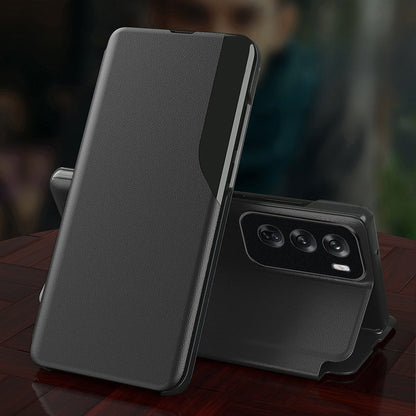 Oppo Reno12 5G Luxury Half Window Leather Flip Case