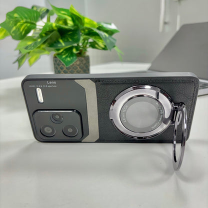 Redmi Note 13 Pro+ 5G Original Luxury Leather Lens Magnifier Ring Stand Case