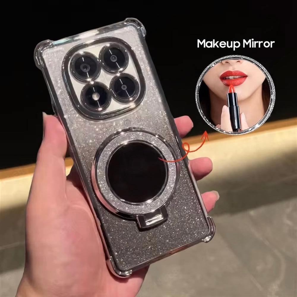 Redmi Note 14 Pro+ 5G Luxury Shimmer Mirror Back Shockproof Airbag Case
