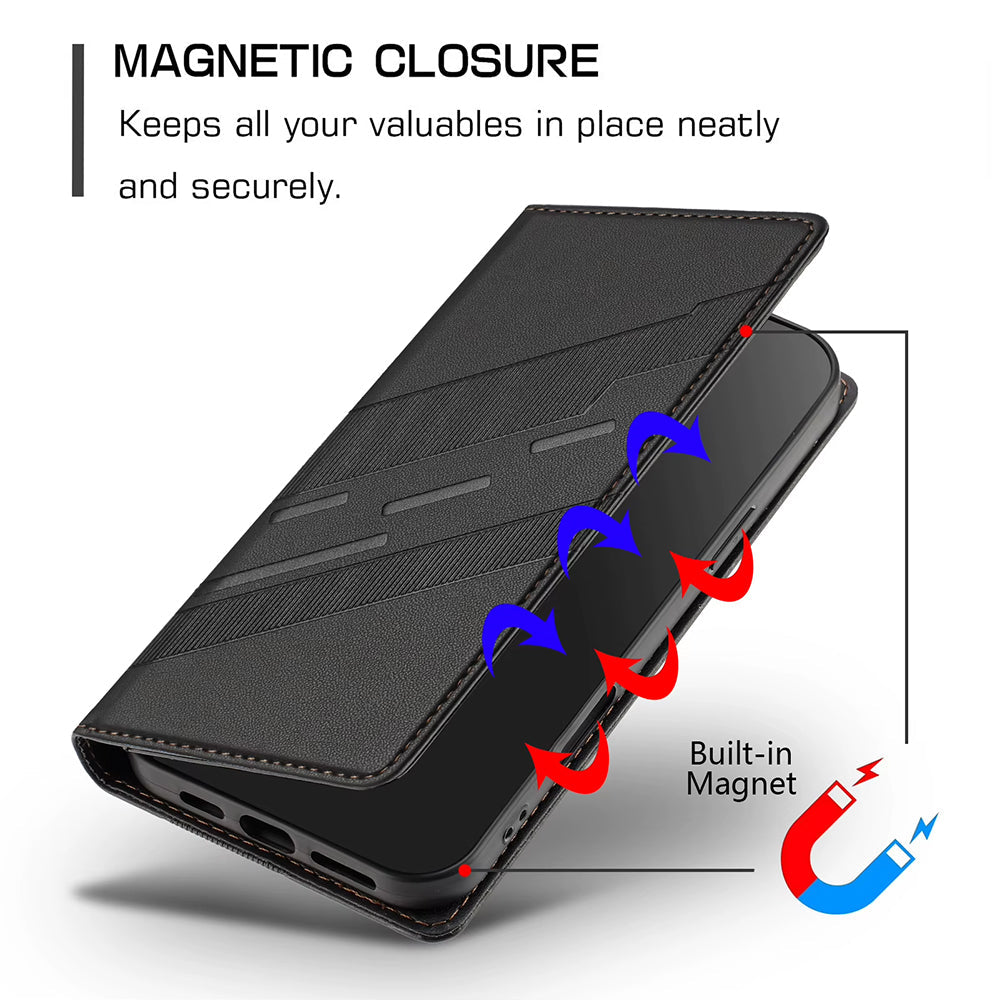 Magnetic leather flip wallet case for Vivo V50 5G
