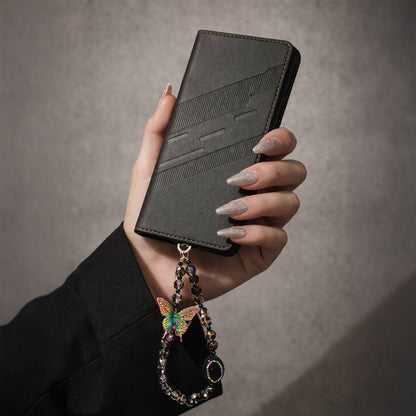 Motorola Edge 60 Fusion 5G Retro PU Leather Magnetic Wallet Flip Case with Charm Strap