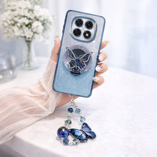 Redmi Note 14 Pro+ 5G Stunning Shimmer Electroplating Butterfly Stand Charm Case