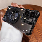 Oppo Reno14 5G Original Luxury Magnifier Ring Stand Shockproof Airbags Corner (Buy 1 Get 1 Surprise Cover)