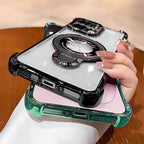 Oppo Reno14 5G Original Luxury Magnifier Ring Stand Shockproof Airbags Corner (Buy 1 Get 1 Surprise Cover)