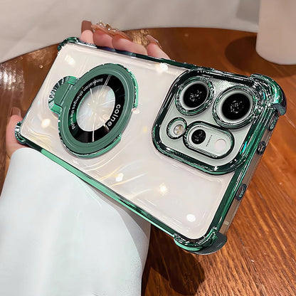 Oppo Reno14 5G Original Luxury Magnifier Ring Stand Shockproof Airbags Corner Case